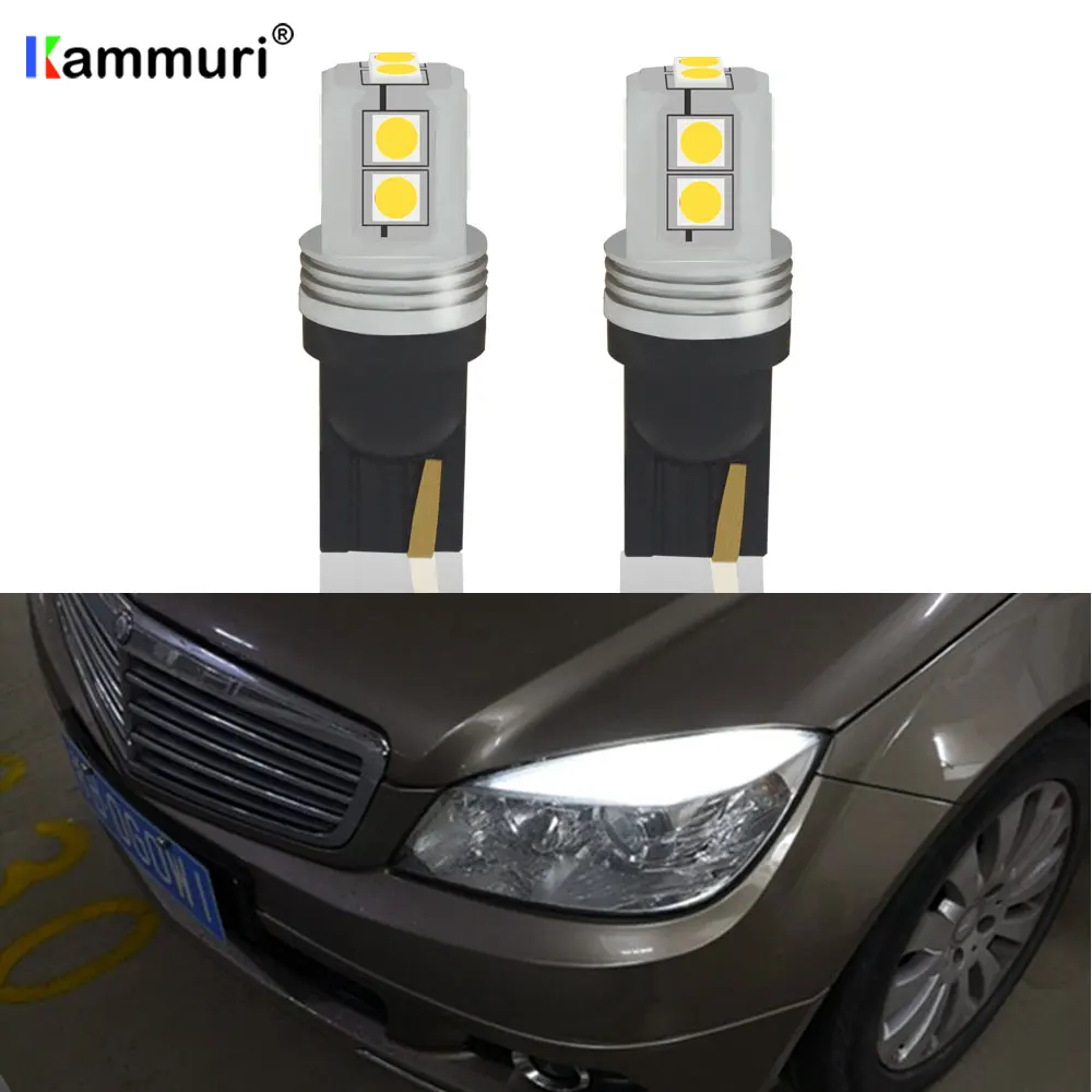 2 шт. Автомобильные светодиодные лампы W5W T10 для Mercedes Benz W204 W203 W205 W211 W212 W210 W124 194