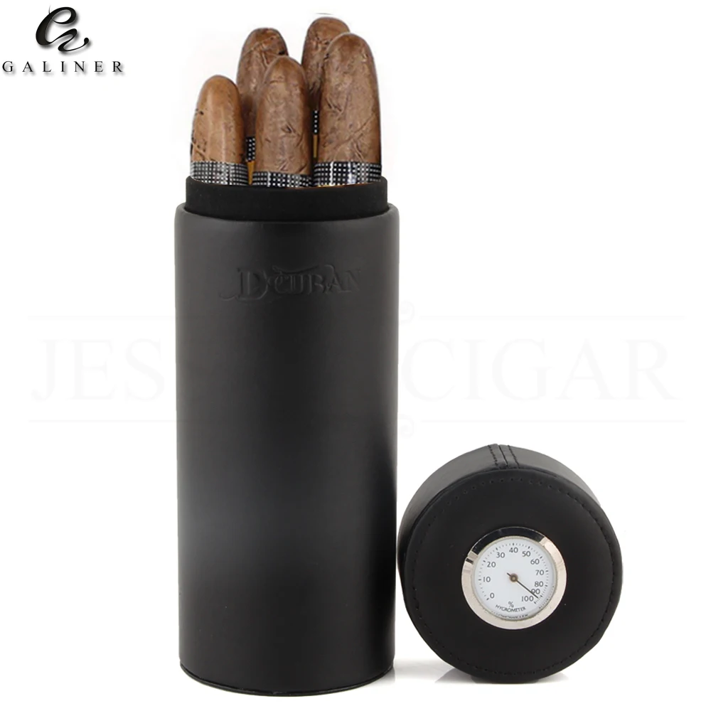 Mua Cigar Tube Leather Travel Cigar Case Cedar Wood Tube Mini Humidor
