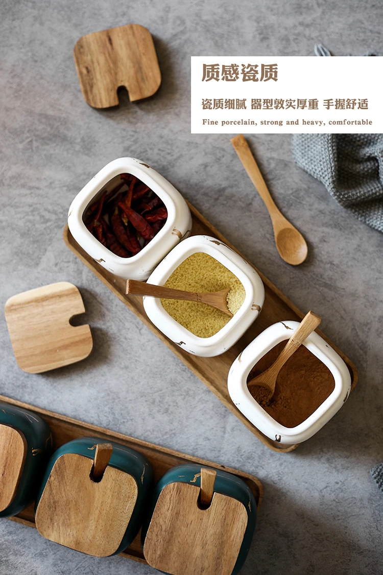 Скандинавские матовые мраморные керамические банки для приправ, бутылка ...