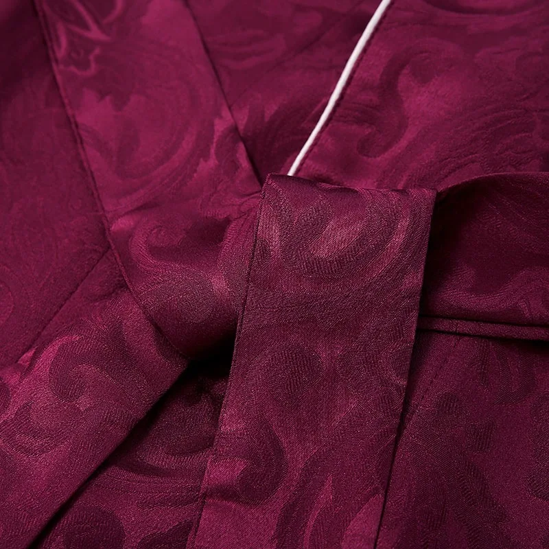 Чистый шелковый халат пара с длинным рукавом шелковый халат, ночная рубашка халат для влюбленных, шелковое кимоно Гомер Z33