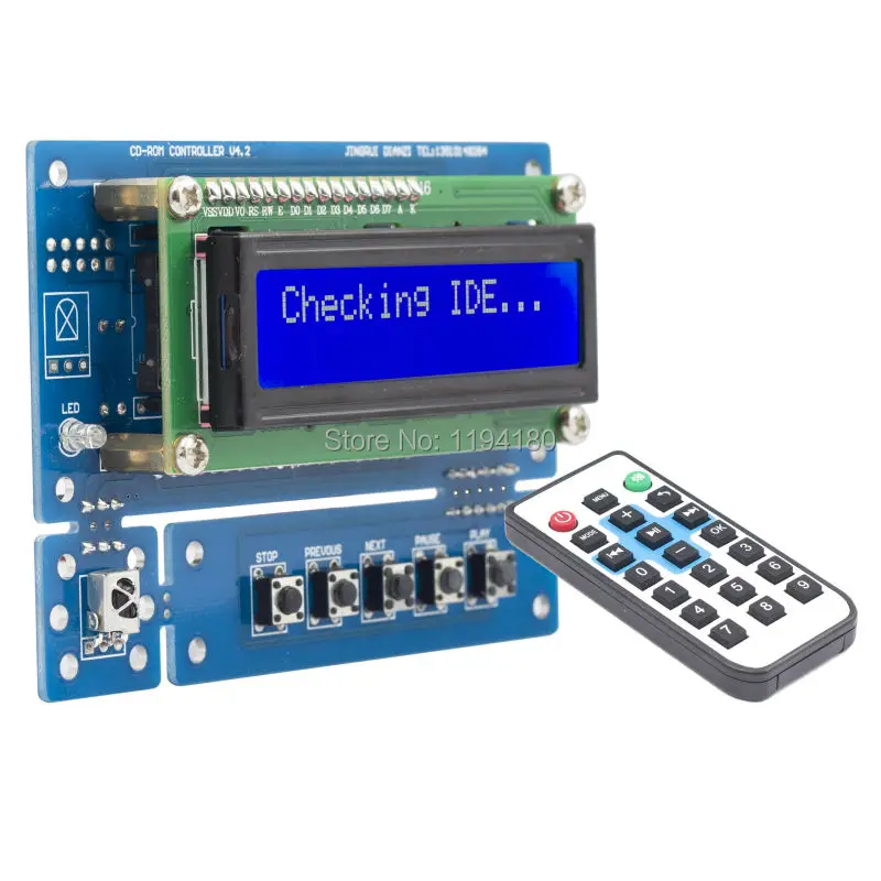 DIY IDE CD/DVD DRIVER TO CD PLAYER CONTROL PCB BOARD LED DISAPLAY WITH
