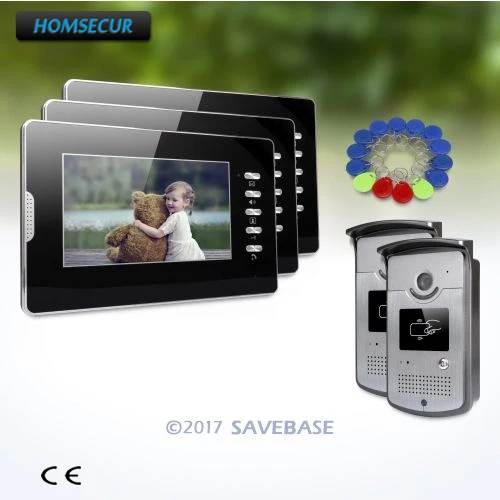 HOMSECUR 7inch Wired Video Door Phone Intercom System with Intra-monitor Audio Intercom