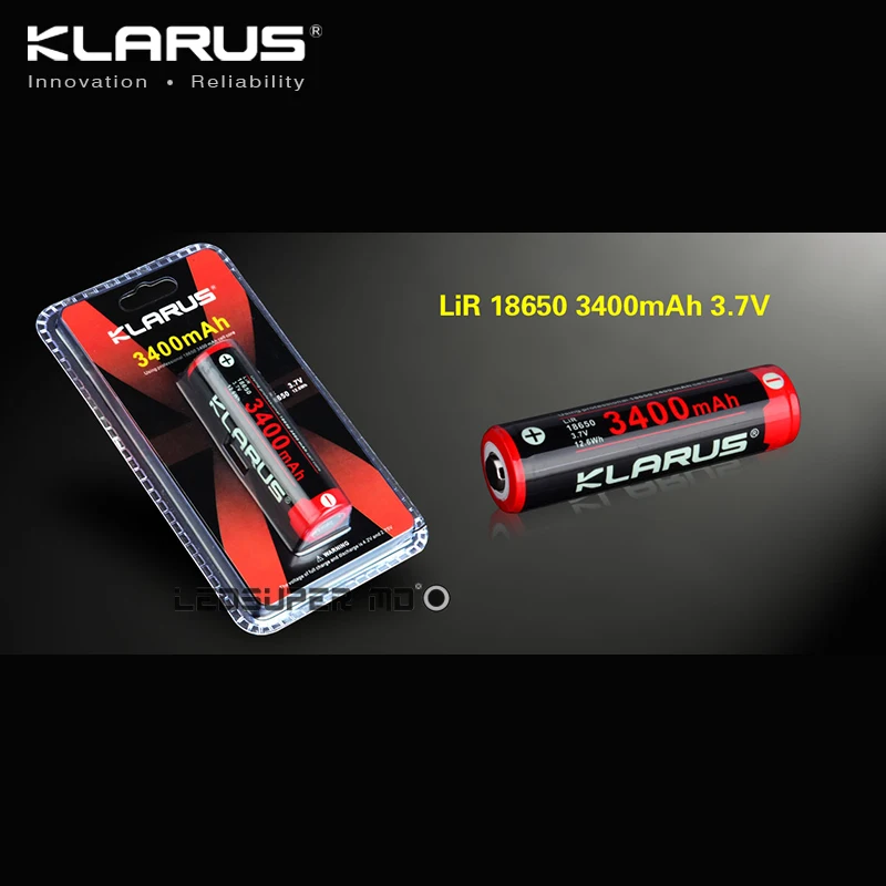 klarus литий-ионный аккумулятор 3400mAh аккумулятор 18650 для портативного освещения