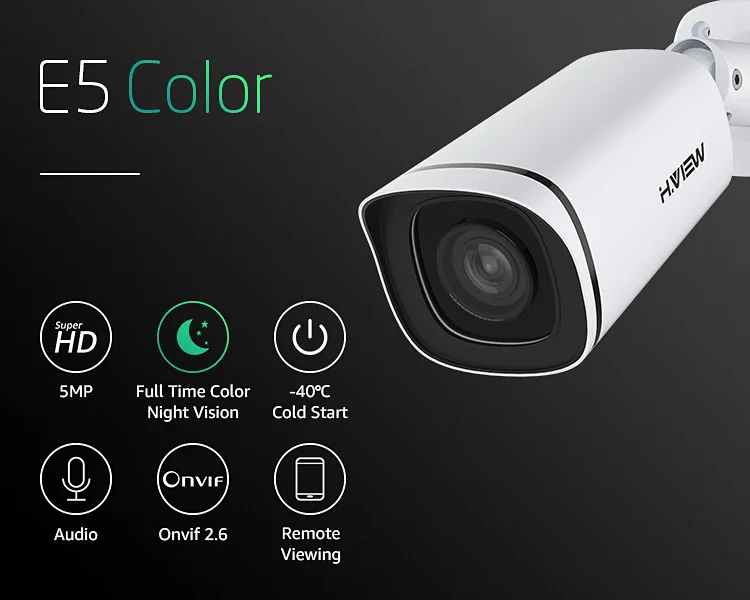 H. VIEW 5mp IP камера PoE уличная 4mp IP камера PoE Водонепроницаемая цветная камера ночного видения H.265 домашняя Камера Безопасности s открытая FTC