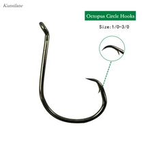 50 шт. 1/0-3/0 заточенные Осьминог круговые рыболовные крючки из высокоуглеродистой стали, морской офсетный наживка с спортивным покрытием, рыболовный крючок для рыбалки