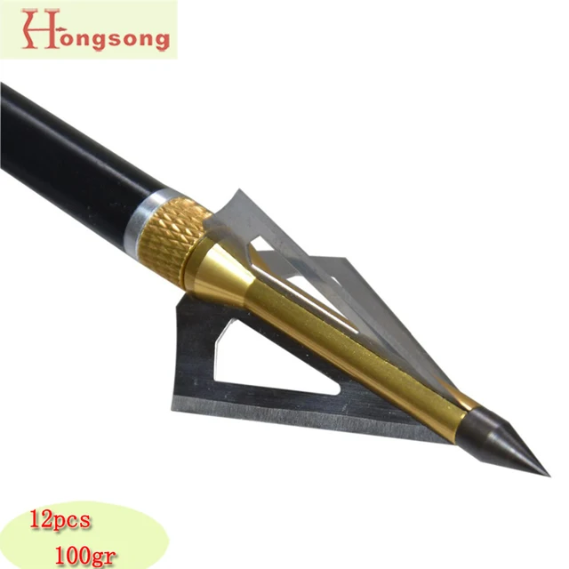 Buy 12pcs 100grain Bow and Crossbow arrow broadhead
