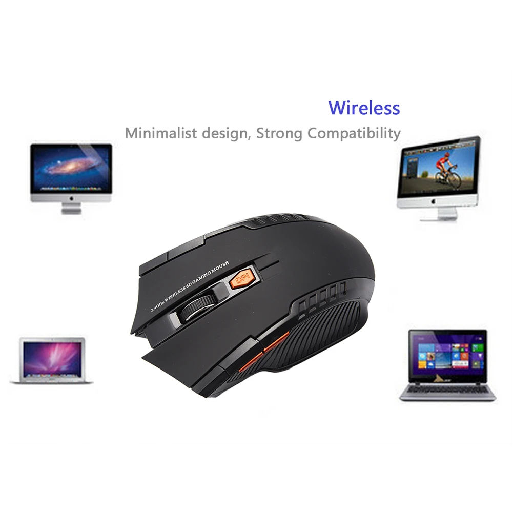 Mini 2.4G Wireless Optical Mouse New Game Wireless Mouse Receiver with USB Interface for Notebooks Desktop Computers