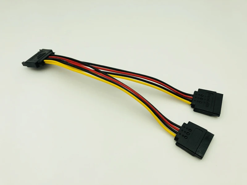15Pin SATA Male to 2 Female 15Pin Serial ATA Power PC Computer Power Cable HDD Splitter Connector Cables for BTC ETH EOS Mining
