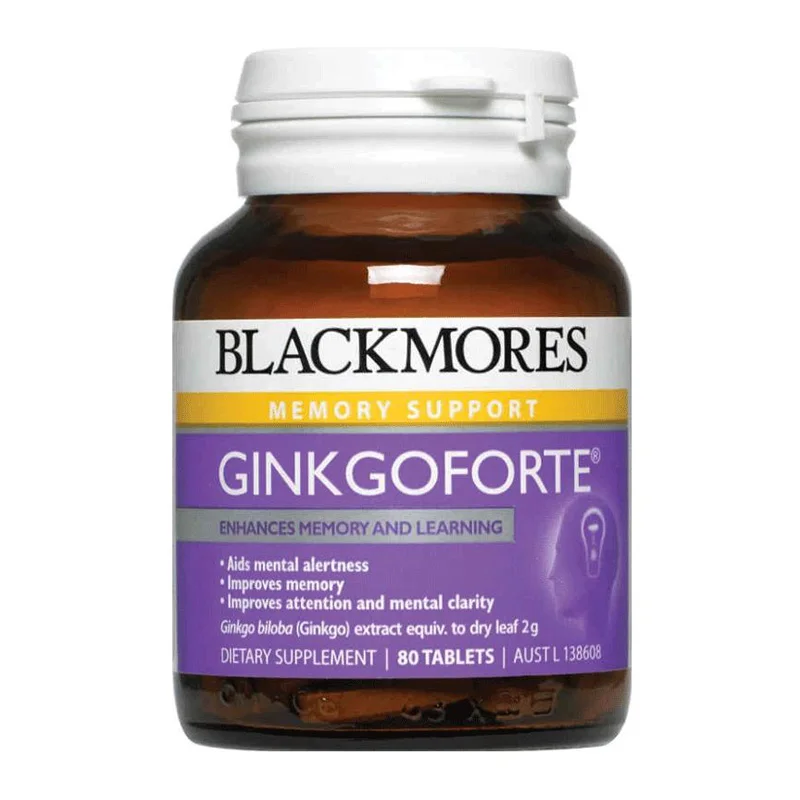 

Blackmores Gink Goforte Enhances Memory Adn Learning Aids mental function Improves memory 80 tablets