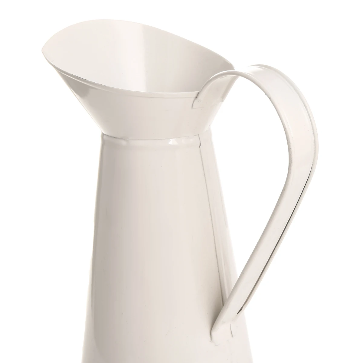 1pc Shabby Chic Cream Flower Vase Enamel Pitcher Jug Retro Iron Tub For Wedding Home Decor Storage Bucket Tool