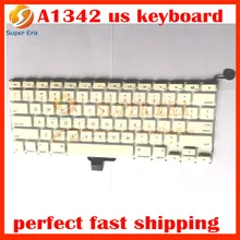 5pcs/lot A1342 keyboard us clavier for macbook 13inch A1342 white keyboard without backlight backlit white perfect testing