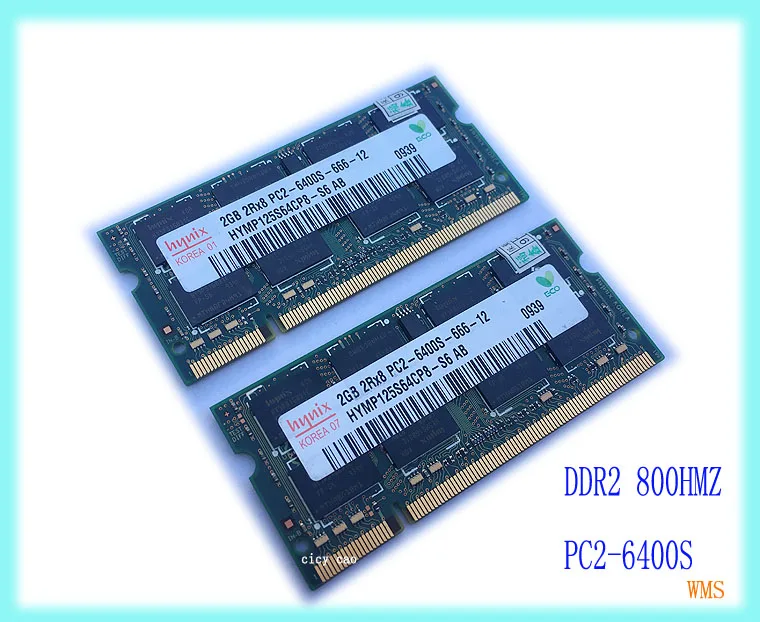 4GB kit 2X2GB PC2 6400S DDR2 800 800Mhz DDR2 Laptop Memory SODIMM ...
