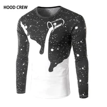 HAUBE CREW Marke 2017 Neue Mode Milch 3D Druck Langarm T shirts Männer Hohe Qualität Männlichen Casual Baumwolle O-ansatz Oberseiten-stück T03