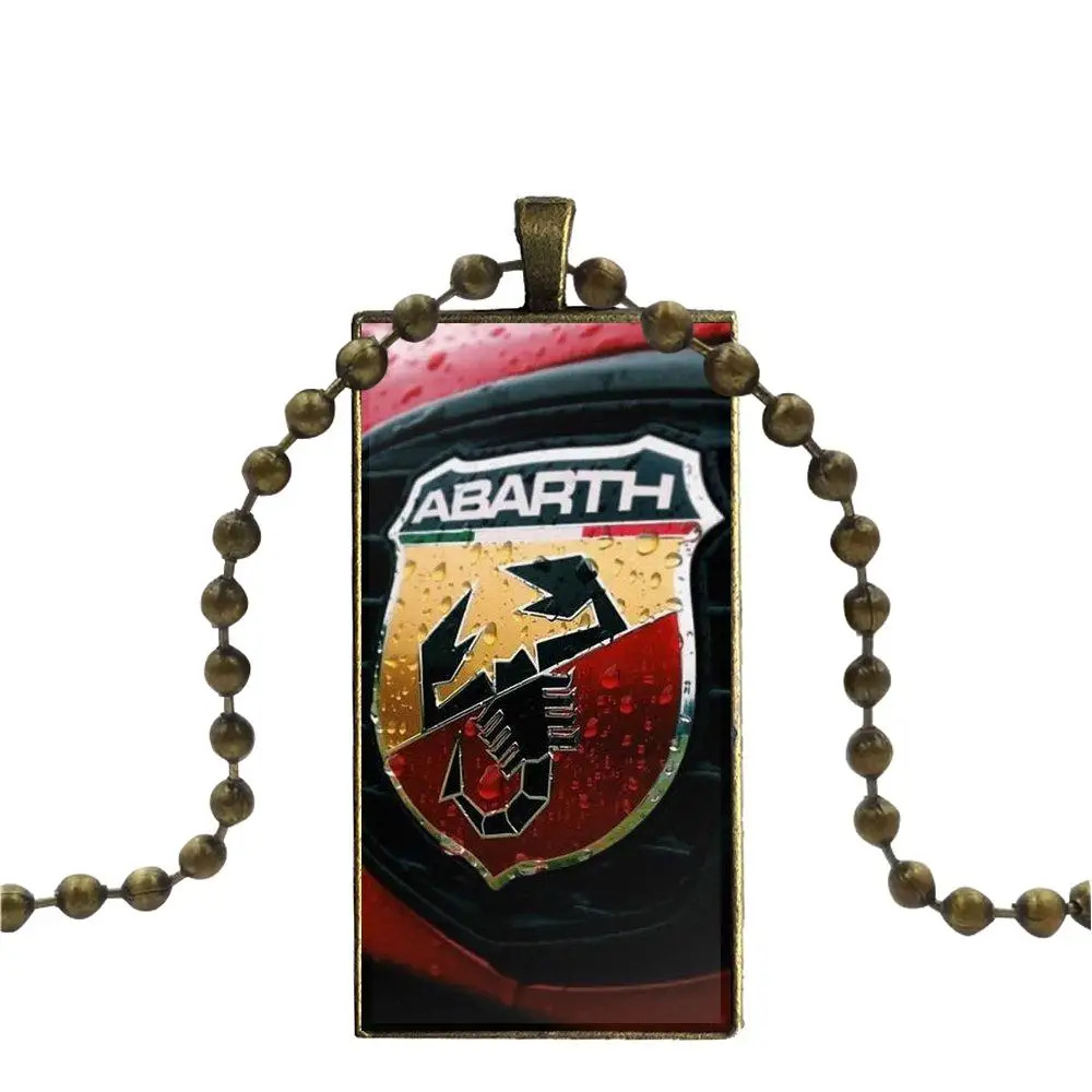 EJ glaze для женщин вечеринок автомобиль логотип ABARTH модное стекло кабошон подвеска