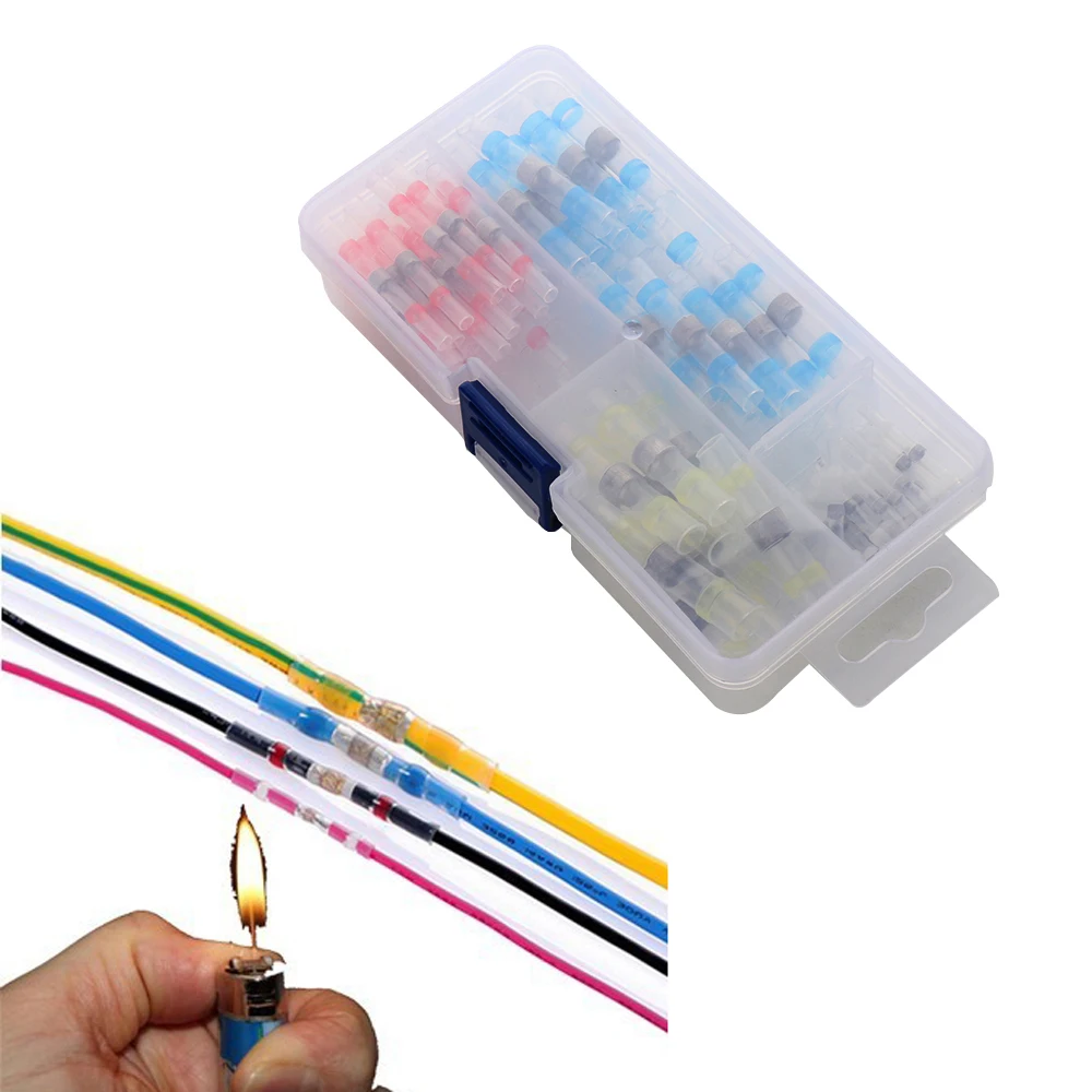 

50/100pcs Waterproof Solder Seal Heat Shrink Butt Connectors Soldering Sleeve Wire Connector Cable Terminal Electrical Connector