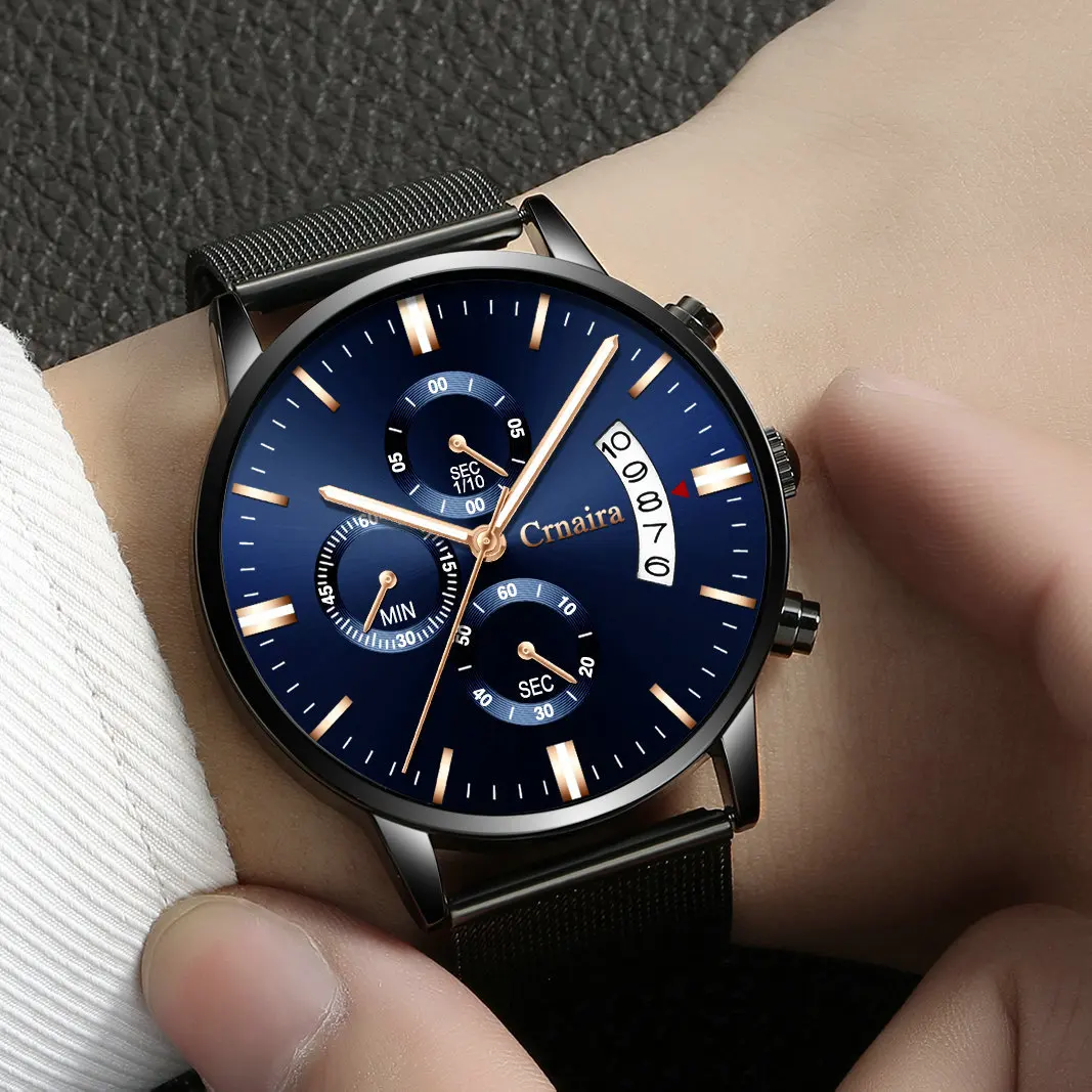 

2019 New Top Luxury Watch Men Brand Men's Watches Ultra Thin Stainless Steel Mesh Band Quartz Wristwatch Fashion casual watches