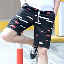 NEW 2019 Summer beach shorts Drawstring men plus fertilizer 5XL Color striped printed men's leisure bermuda Board Shorts