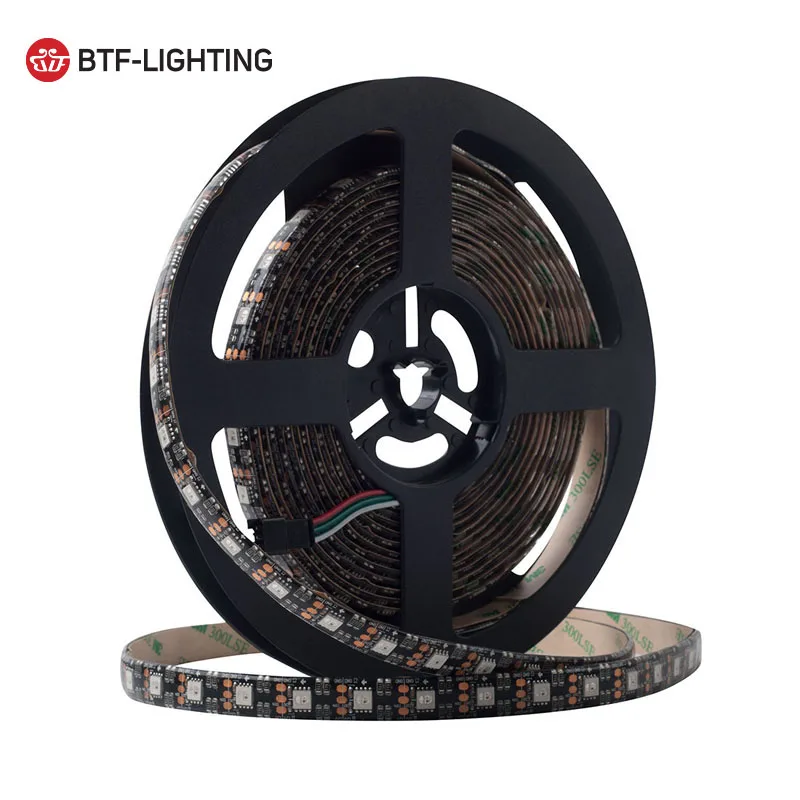 

SK6812RGB 12V WS2812B 5m 60leds/m WS2811 Smart Led Pixel Strip Black PCB SK6812 IC Led Lights 43.2W/m Individually Addressable