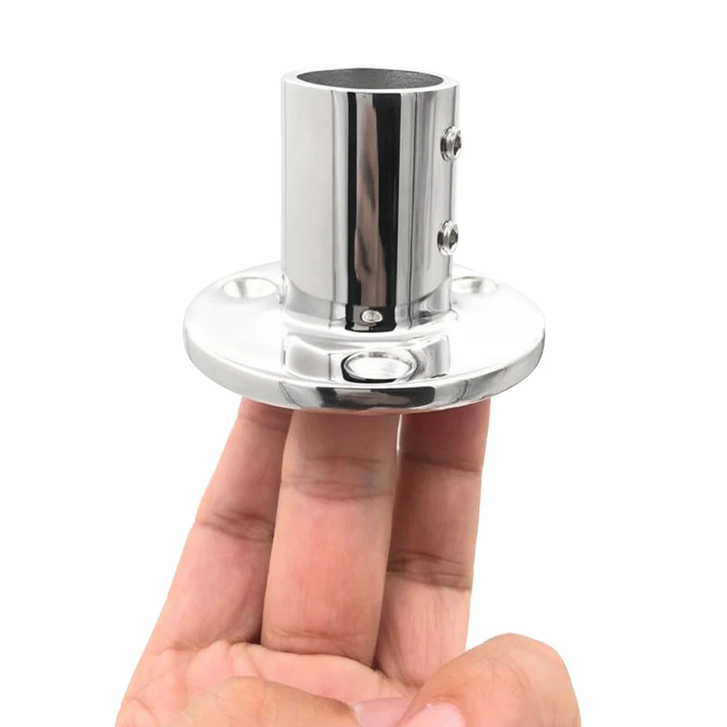 1 Set 25mm /1″ 90 Degree Round Stanchion Base 316 Stainless Steel Boat Hand Rail Fitting For Sailboat & Powerboat Railing Etc 