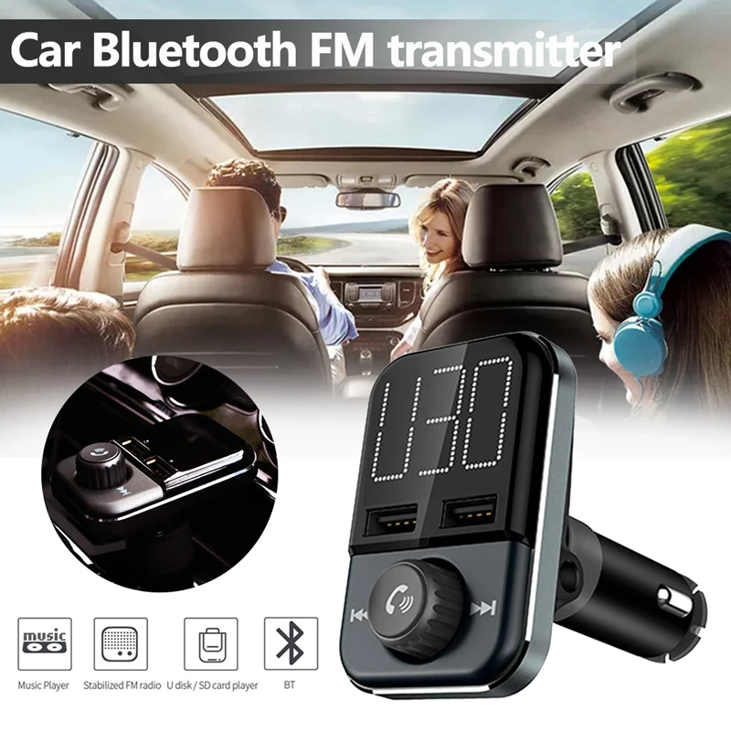 Vehemo Fast Charge V4.2+EDR Flexible Universal Bluetooth Receiver Car Charger AUX Wireless Bluetooth Receiver FM