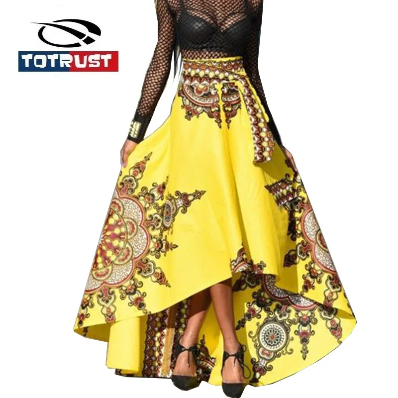 

TOTRUST Maxi Skirts Womens Bohemian Summer Skirt 2019 Fashion Elegant Floral High Waist Skirt Printed Faldas Jupe Longue Femme