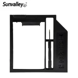 Sunvalley 9 мм Пластик Материал для ноутбука DVD/CD-ROM Универсальный 2nd HDD Caddy 9 мм 9,5 мм 3,0 SATA 2,5 "SSD случай с отверткой