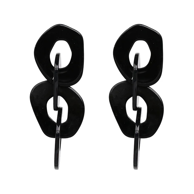 

2018 Trendy 5 Color Bunchy Acrylic Drop Earring Big Oval Plastic Chain Statement Earrings for Women Fashion Wholesale Brincos