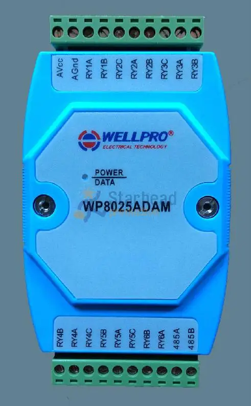8 канальный телефон RS485 Modbus удаленное сбор данных для PLC установка на DIN рейку ADAM