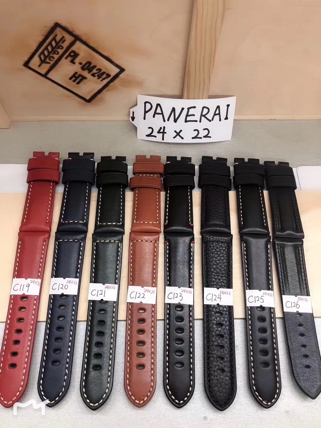 

Straps 22mm 24cm Calf Skin Genuine Black Brown Leather Watch Band Belt For Panerai Watch Strap