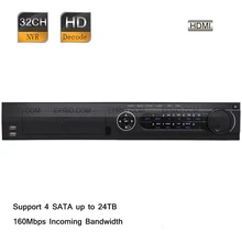 Original English DS-7732NI-E4 Hik 32CH 1080P 160Mbps 6MP 2 Gigabit Network CCTV Video Recorder NVR 4 SATA