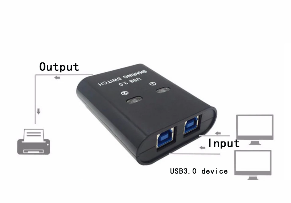 2 порта USB3.0 коммутатор принтер разветвитель 2 в 1 переключатель 2 компьютера поделиться usb3.0 устройство с кабелем