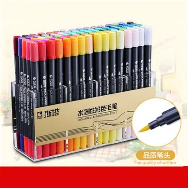 Double head Coloring Brush Pen 11 Color Set Flexible Brush Marker ...