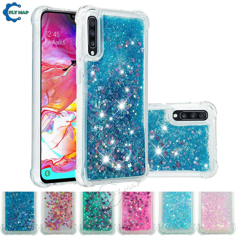 

Glitter Stars Cover for Samsung Galaxy A70 A 70 2019 A705FD A705F/DS SM-A705FD SM-A705F/DS Liquid Quicksand Soft TPU Back Case