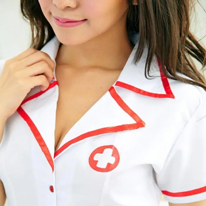 Горячая сексуальная медсестры костюм набор фантазия сексуальный эротический костюм медсестры для косплея единый соблазн v-образным вырезом платье Bucaneras Mujer