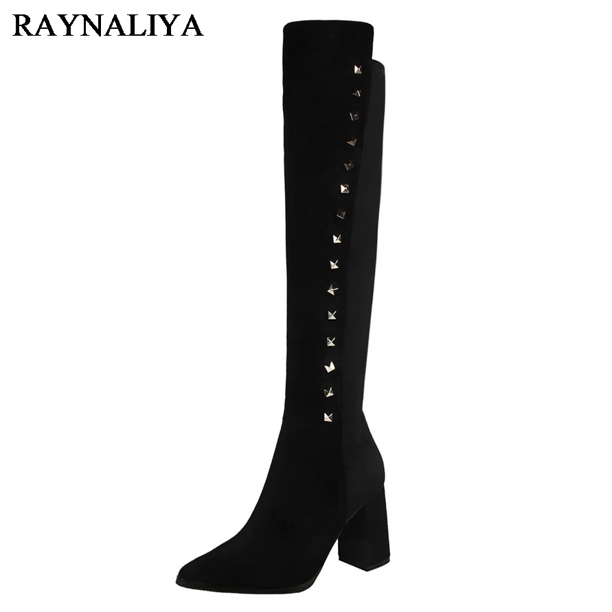 

2018 New Autumn Winter Rivet Women Over -the-knee Boots Sexy Slim Women Motorcycle Boots Thigh High Shoes Woman DS-B0078