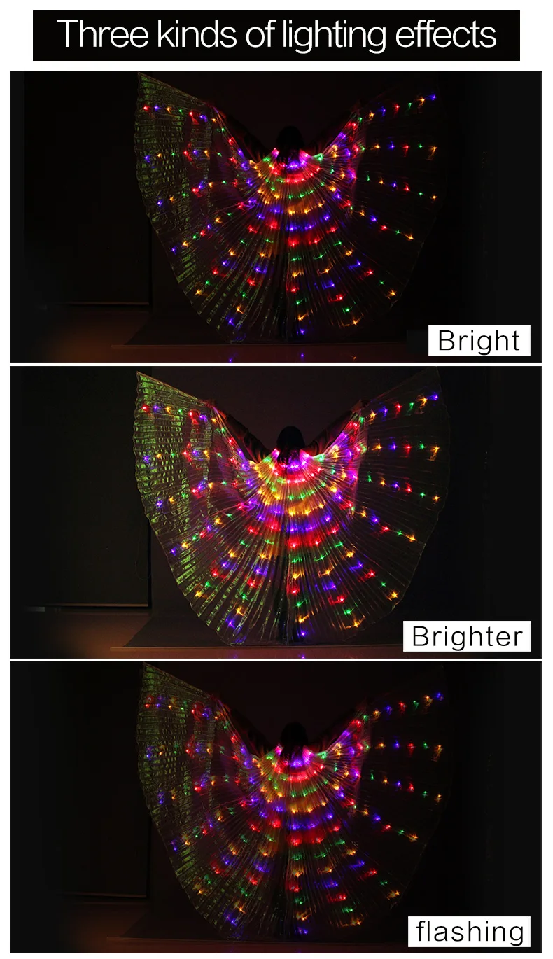 Танец живота светодиодный Isis Крылья красочные популярные сцены реквизит крылья реквизит с палкой вечерние подарки танец живота