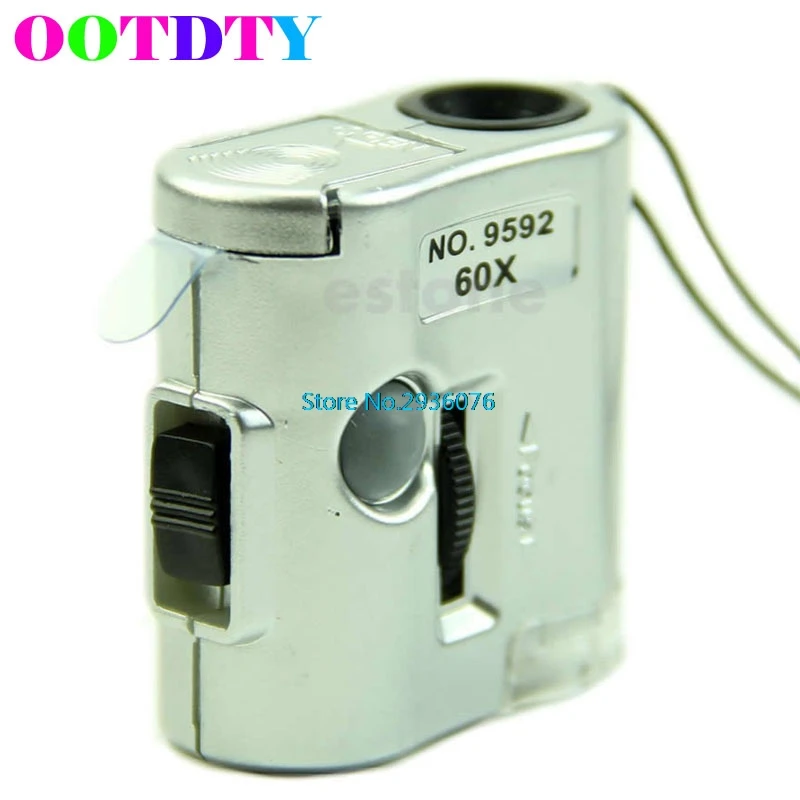 

60 X Microscope Jeweler Loupe Lens Illuminated Magnifier Glass With LED UV Light APR6_30