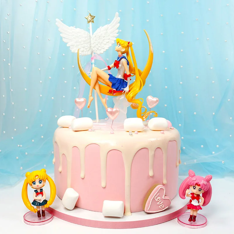 15 см Сейлор Мун Tsukino Usagi ПВХ экшн фигурка торт украшения поставки фигурки