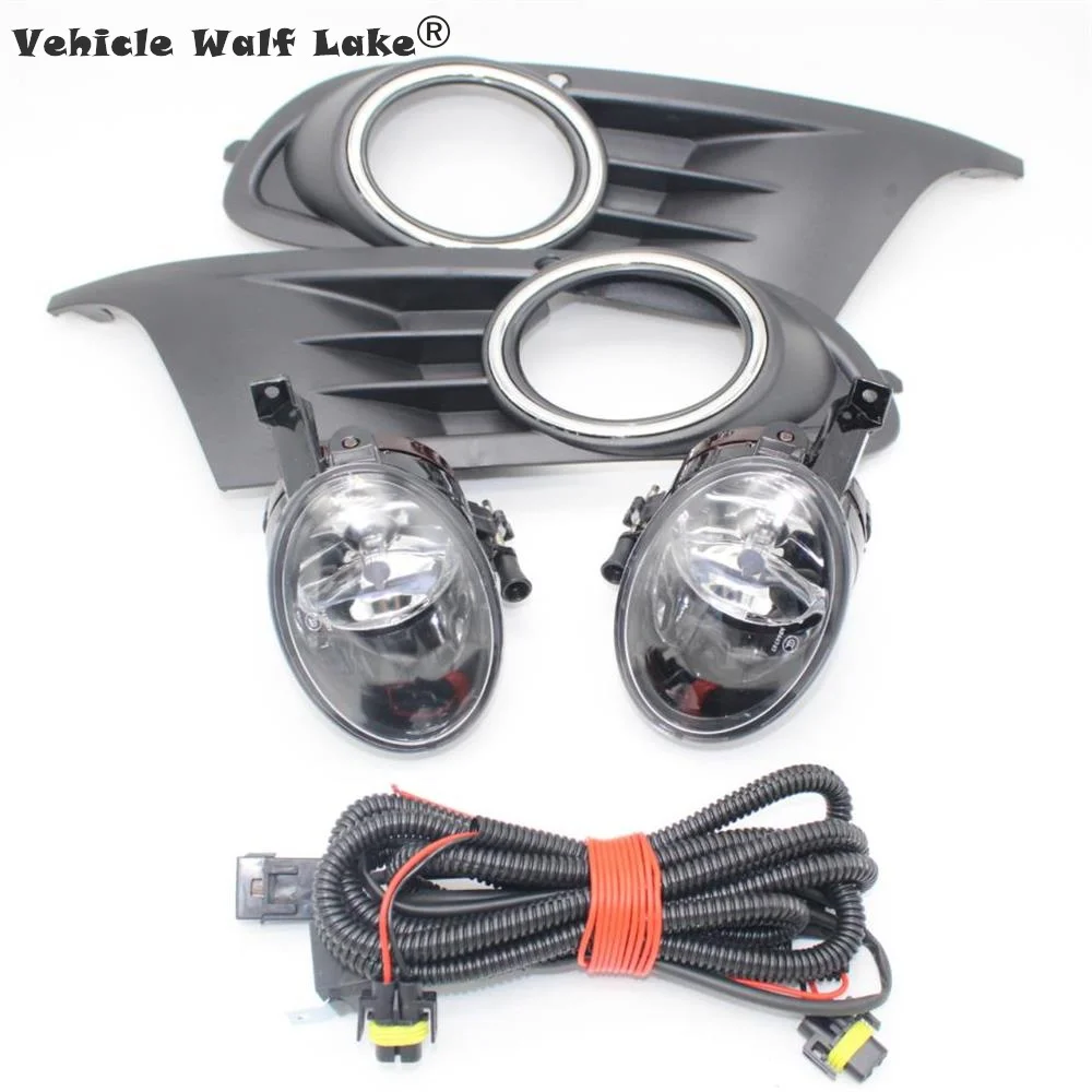 

2pcs For Golf 6 A6 MK6 2009 2010 2011 2012 2013 Golf 6 Cabriolet 2012-2016 Fog Light Fog Lamp+Grille And Wire Harness Assembly
