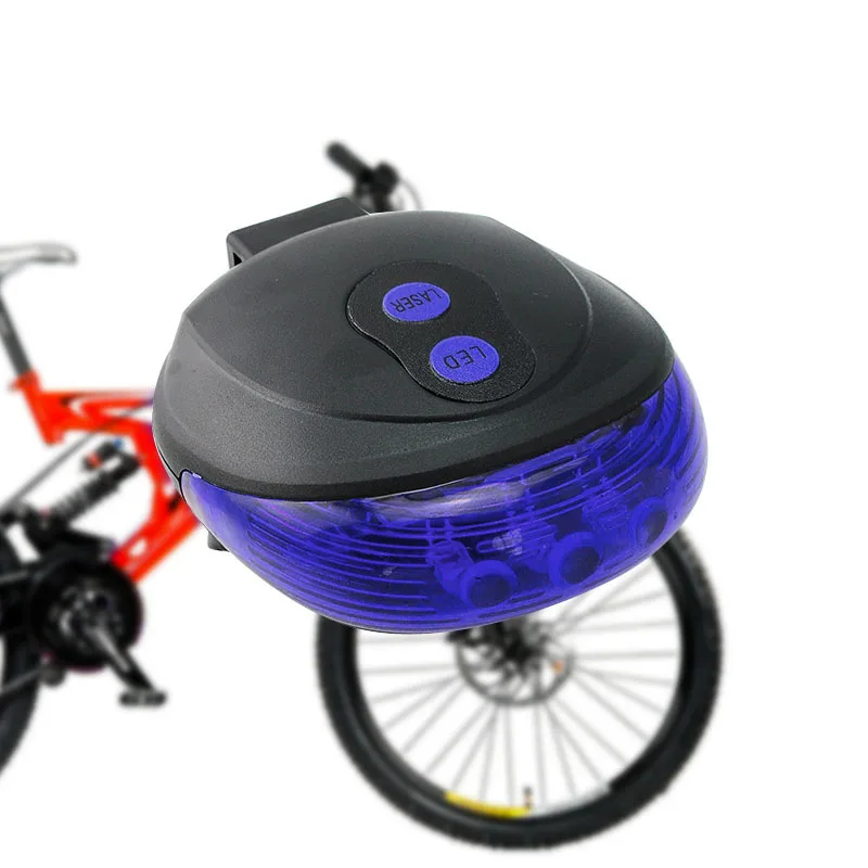 2 Laser Beam 5 LED Cycling Bike Bicycle Rear Tail Safety