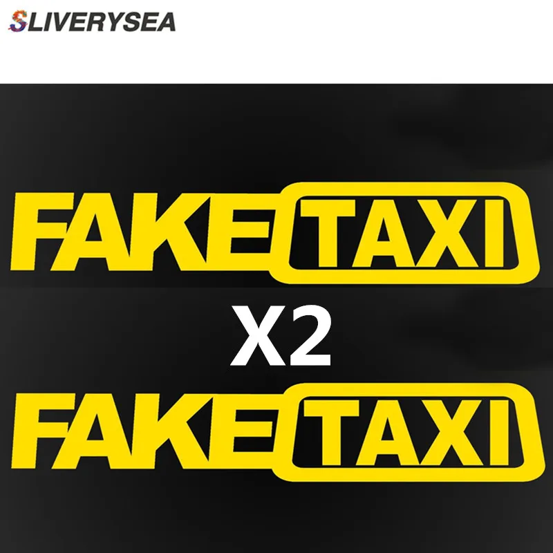

2PCS Car Sticker JDM Drift Race Car FAKE TAXI Funny Sticker Decal x2 #B1358