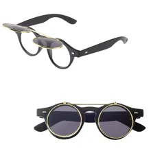 Классические очки в стиле стимпанк, готика, круглые солнцезащитные очки, Ретро стиль, модные аксессуары, трендовые круглые очки