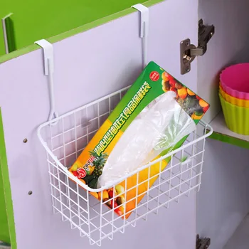 

Kitchen storage shelf cabinet door back hanging basket iron shelves for spices home orgainzer