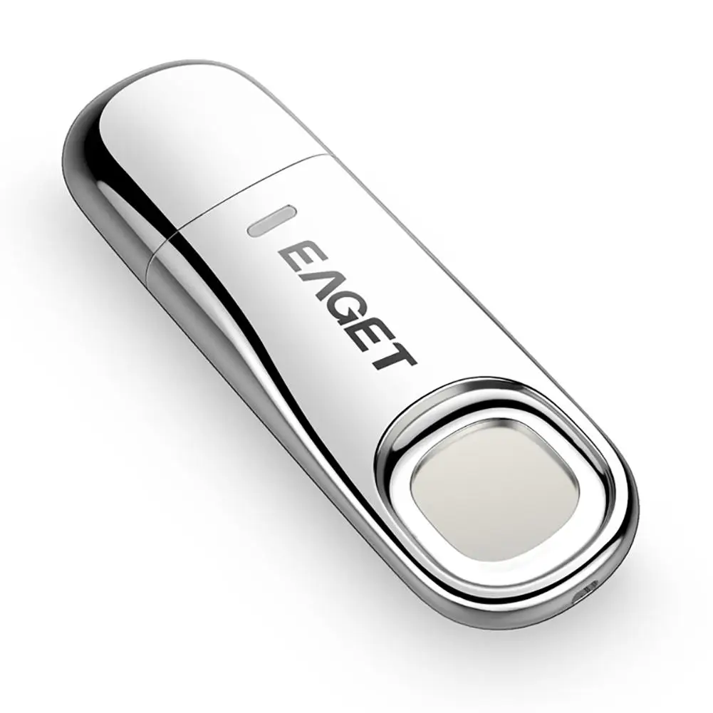 

EAGET Metal Silver Fingerprint Encryption U Disk 32g/64g Data Security Protection USB Flash Disk for Business Office