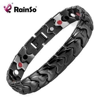 

Healing Magnetic Bracelet IP Black Plating Stainless Steel Bracelet With Magnets Health Men Magnetic Bracelets&Bangles