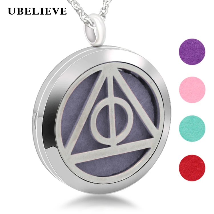 

30mm Stainless Steel Magnetic Aromatherapy Diffusing Necklace Scent Diffuser Locket Round Perfume Pendant With Pads