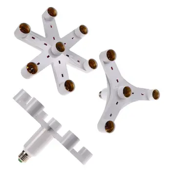 

1 To 4 To 7 E27 Socket Base LED Lamp Light Bulb Base Socket Splitter Holder Copper Contact Adapter Converter Bulb Base Adapter