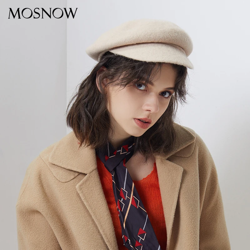 Зимние шапки Anise Newsboy ретро из 100% кашемировой шерсти восьмиугольный головной убор