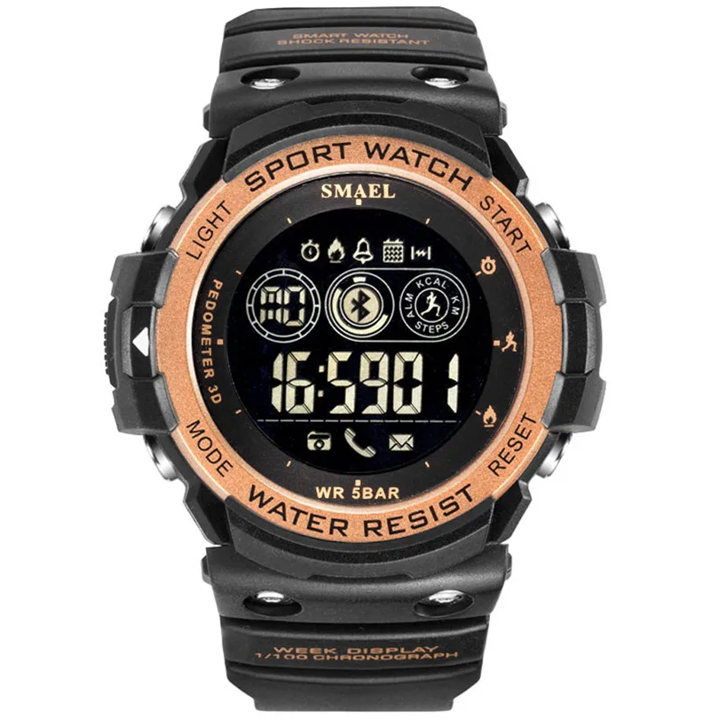 Новая мода SMAEL спорт для мужчин Мода Военная Униформа Smart бег Bluetooth светодиодный дисплей цифровой watchchchrono обратного отсчета #4m15