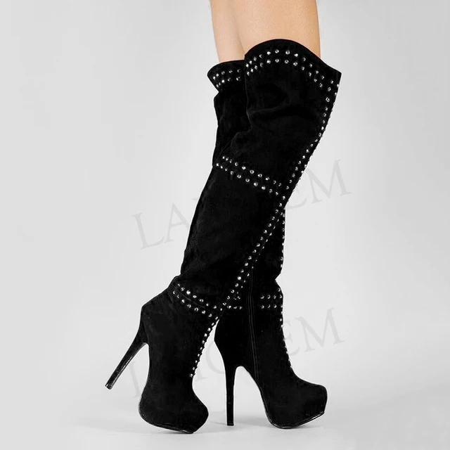 studded thigh high boots
